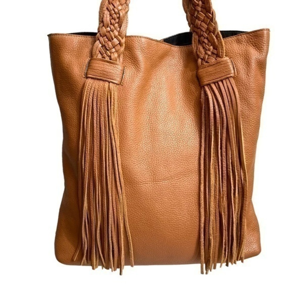 Rebecca minkoff wendy tote bag brown pebbled leather fringed bag Gorgeous!!!!